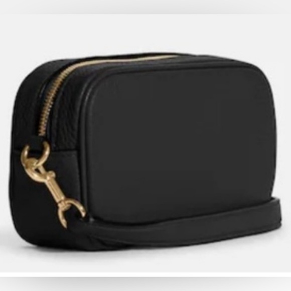 Coach Jamie Wristlet/clutch In Gold/Black Refined pebble leather NWOT - Picture 9 of 14